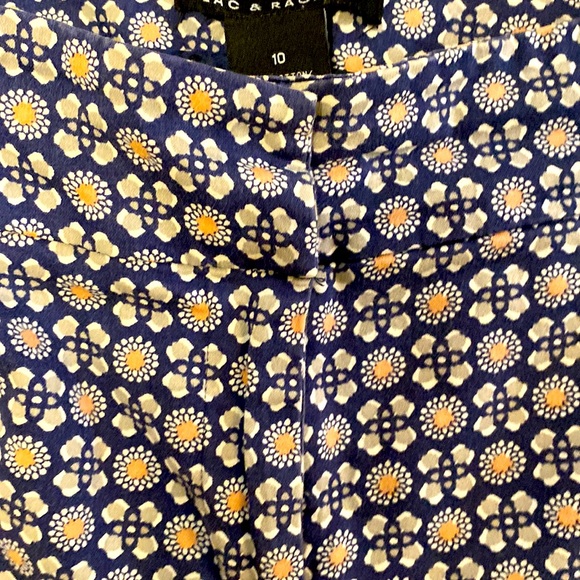 Zac&Rachel|| Navy/grey/white/nude print ankle length slacks with faux pockets - Picture 3 of 12